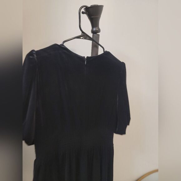 Antonio Melani Thelma Black Bubble Sleeve V-Neck Smocked Waist Tiered Sz 10 New - Picture 9 of 11